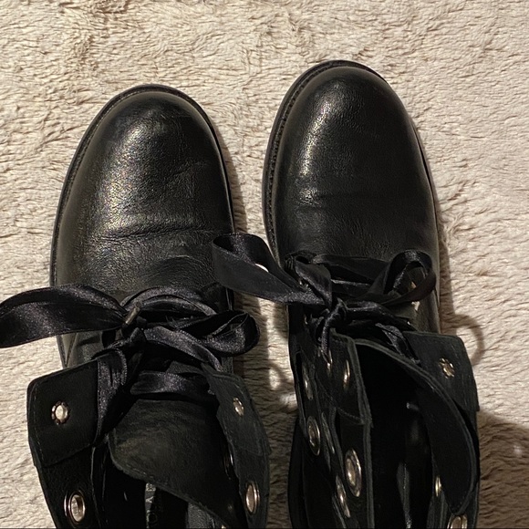 Unique Black Leather Italian Combat Boots - Picture 8 of 10
